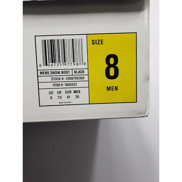 STAHEEKUM Men’s Insulated Lace Up Winter Snow Boot Black Size US 8 3M Thinsulate - Picture 7 of 7